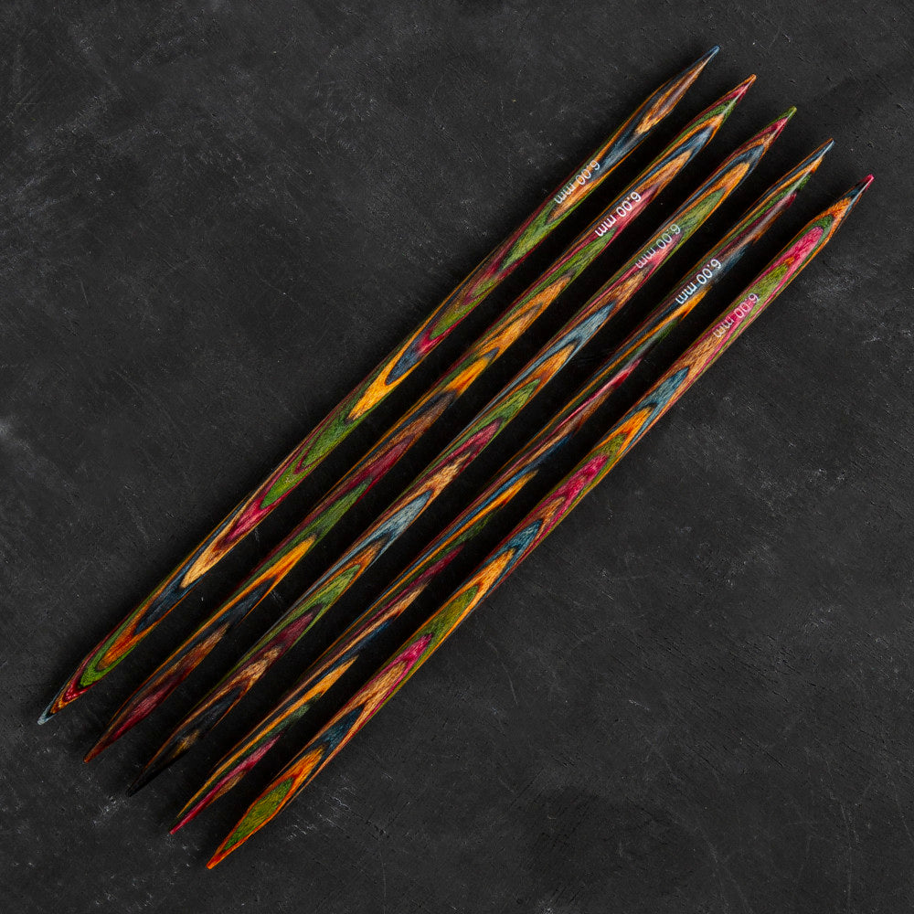 KnitPro Symfonie 6 mm 20 cm Ahşap 5'li Çorap Şişi - 20113