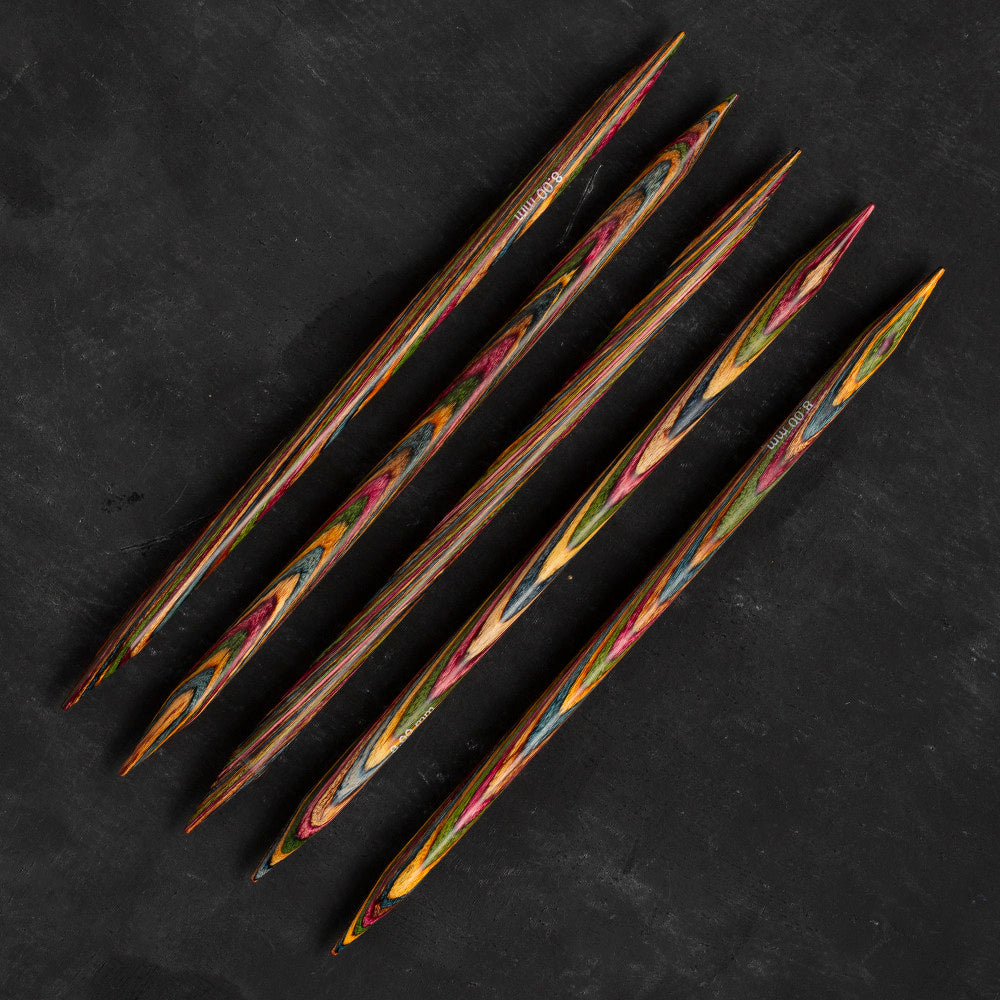 KnitPro Symfonie 8 mm 20 cm Ahşap 5'li Çorap Şişi - 20115