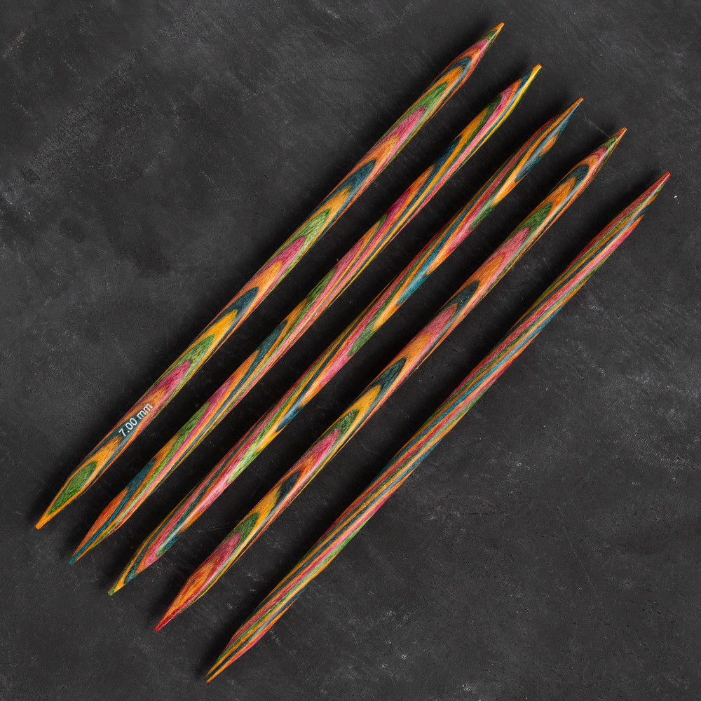 KnitPro Symfonie 7 mm 20 cm Ahşap 5'li Çorap Şişi - 20116