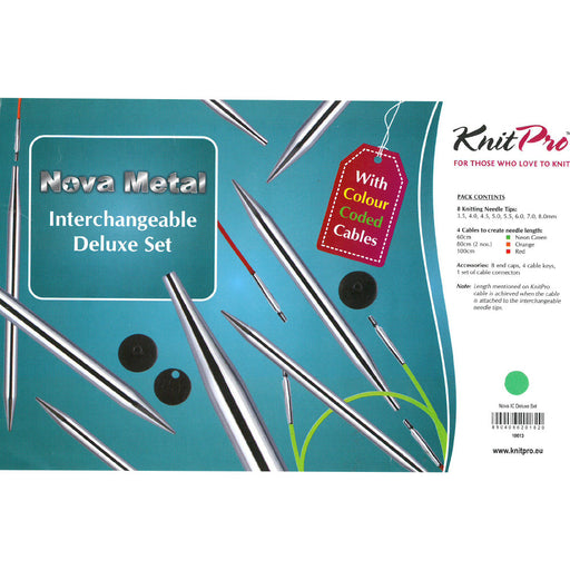 KnitPro Nova Metal Deluxe Değiştirilebilir Misinalı Şiş Seti - 10613