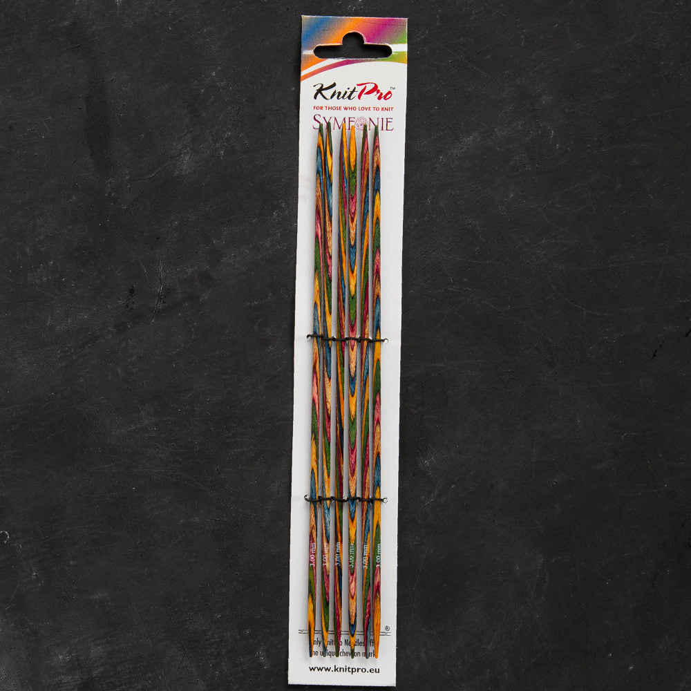 KnitPro Symfonie 3 mm 20 cm Ahşap 6'lı Çorap Şişi - 20119