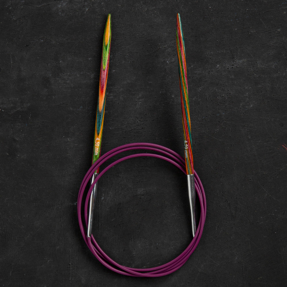 KnitPro Symfonie 4,5 mm 100 cm Ahşap Misinalı Şiş - 21353