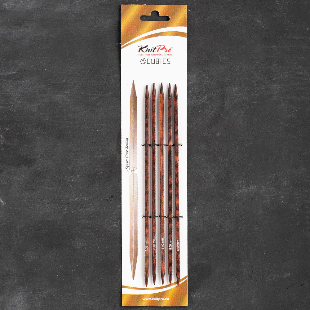 Knitpro Symfonie Cubics 5mm 20cm Kübik Çorap Şişi - 25114