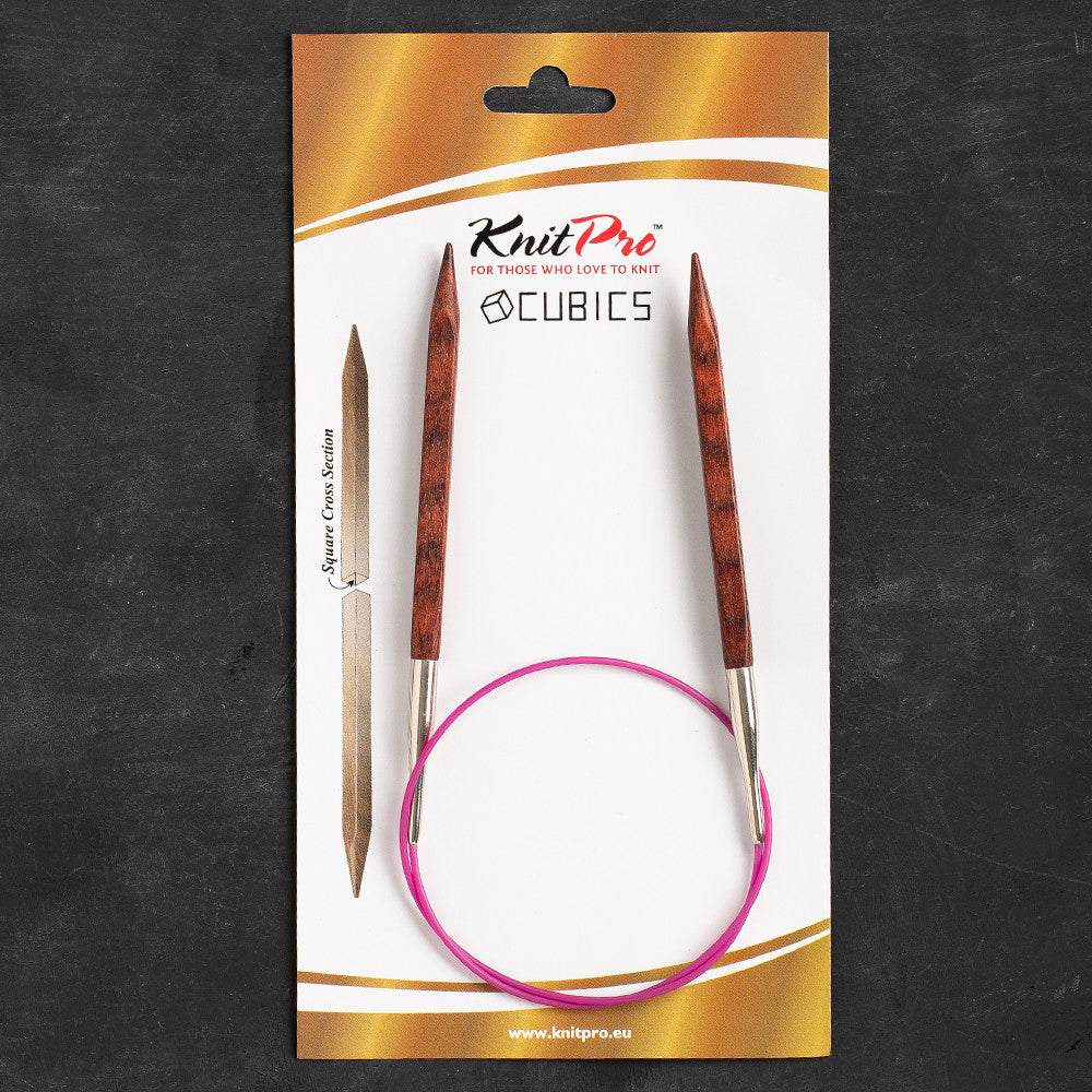 Knitpro Symfonie Cubics 8mm 60cm Kübik Misinalı Şiş - 25330