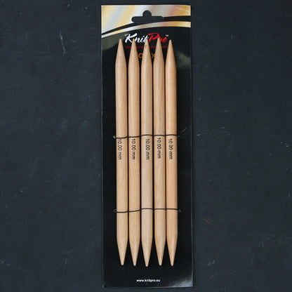 KnitPro Basix Birch Huş Ağacı 10mm 20cm Çorap Şişi - 35126