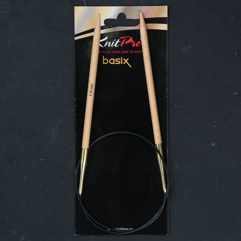 KnitPro Basix Birch Huş Ağacı 5.5mm 60cm Misinalı Şiş - 35321