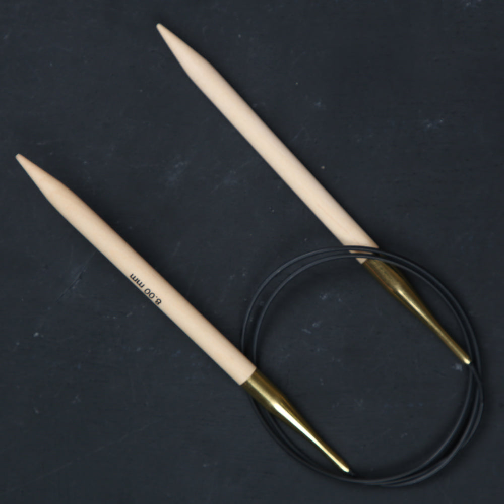 KnitPro Basix Birch Huş Ağacı 8mm 80cm Misinalı Şiş - 35335