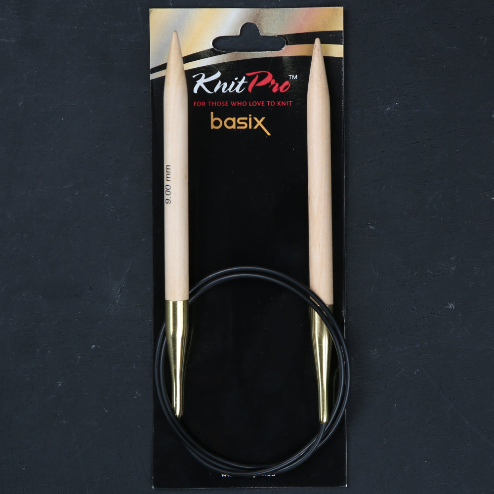 KnitPro Basix Birch Huş Ağacı 9mm 80cm Misinalı Şiş - 35336