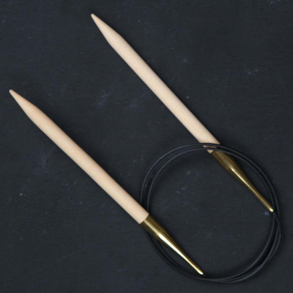 KnitPro Basix Birch Huş Ağacı 9mm 80cm Misinalı Şiş - 35336