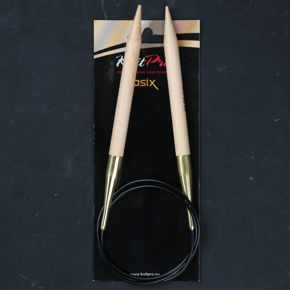KnitPro Basix Birch Huş Ağacı 10mm 80cm Misinalı Şiş - 35337