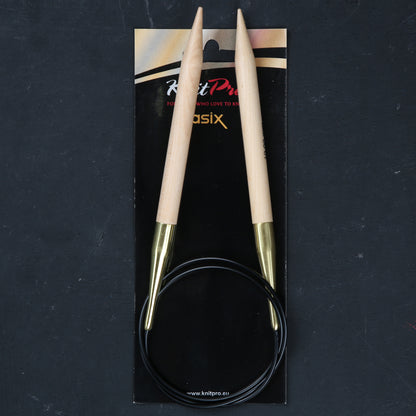 KnitPro Basix Birch Huş Ağacı 10mm 80cm Misinalı Şiş - 35337