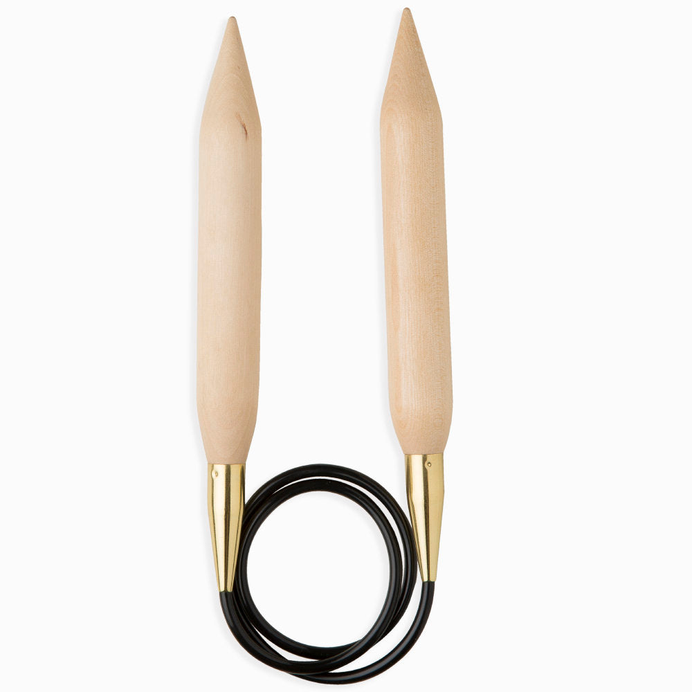 KnitPro Jumbo Birch Huş Ağacı 20 Mm 80 Cm Misinalı Şiş - 35340