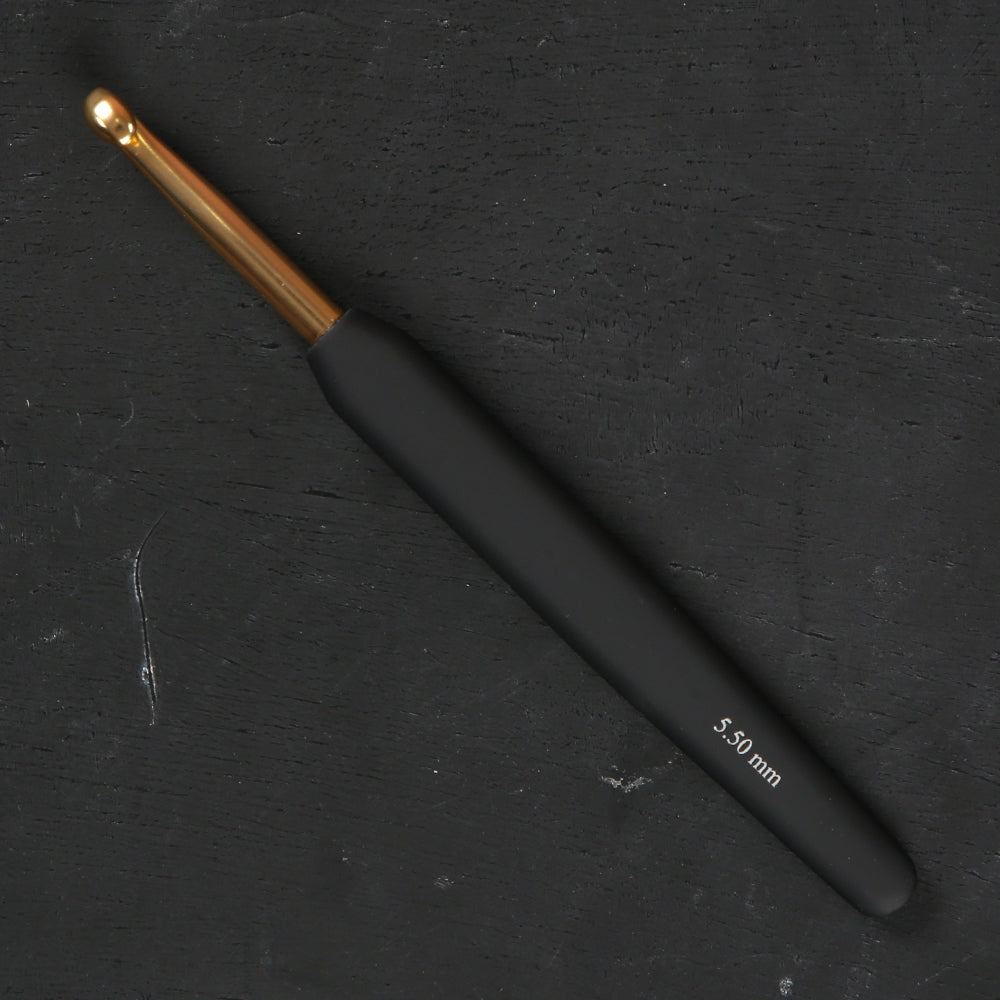 Knitpro Aluminum Gold 5.5mm Siyah Yumuşak Saplı Yün Tığ - 30808