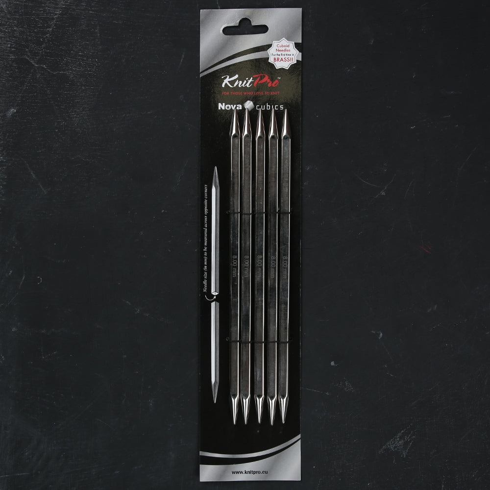 KnitPro Nova Cubics 8 mm 20 cm Kübik Çorap Şişi - 12136