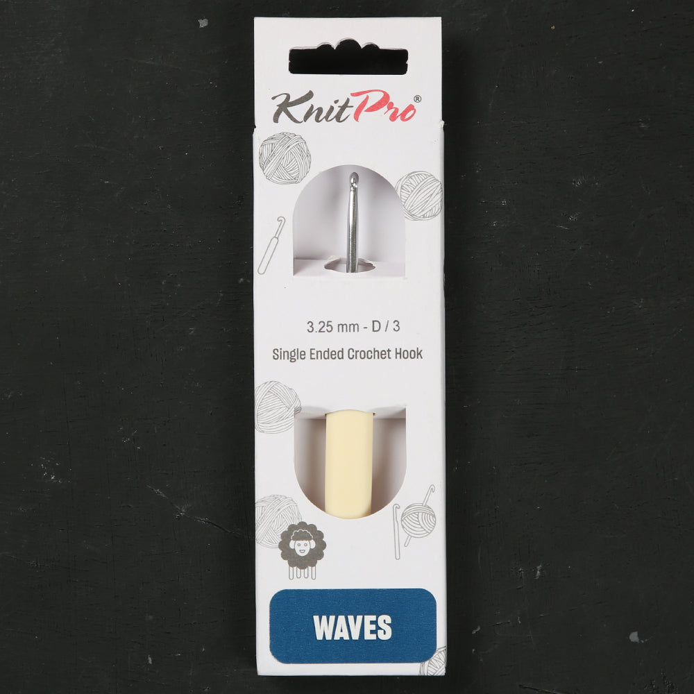 KnitPro Waves 3.25mm Krem Yumuşak Saplı Yün Tığ - 30906