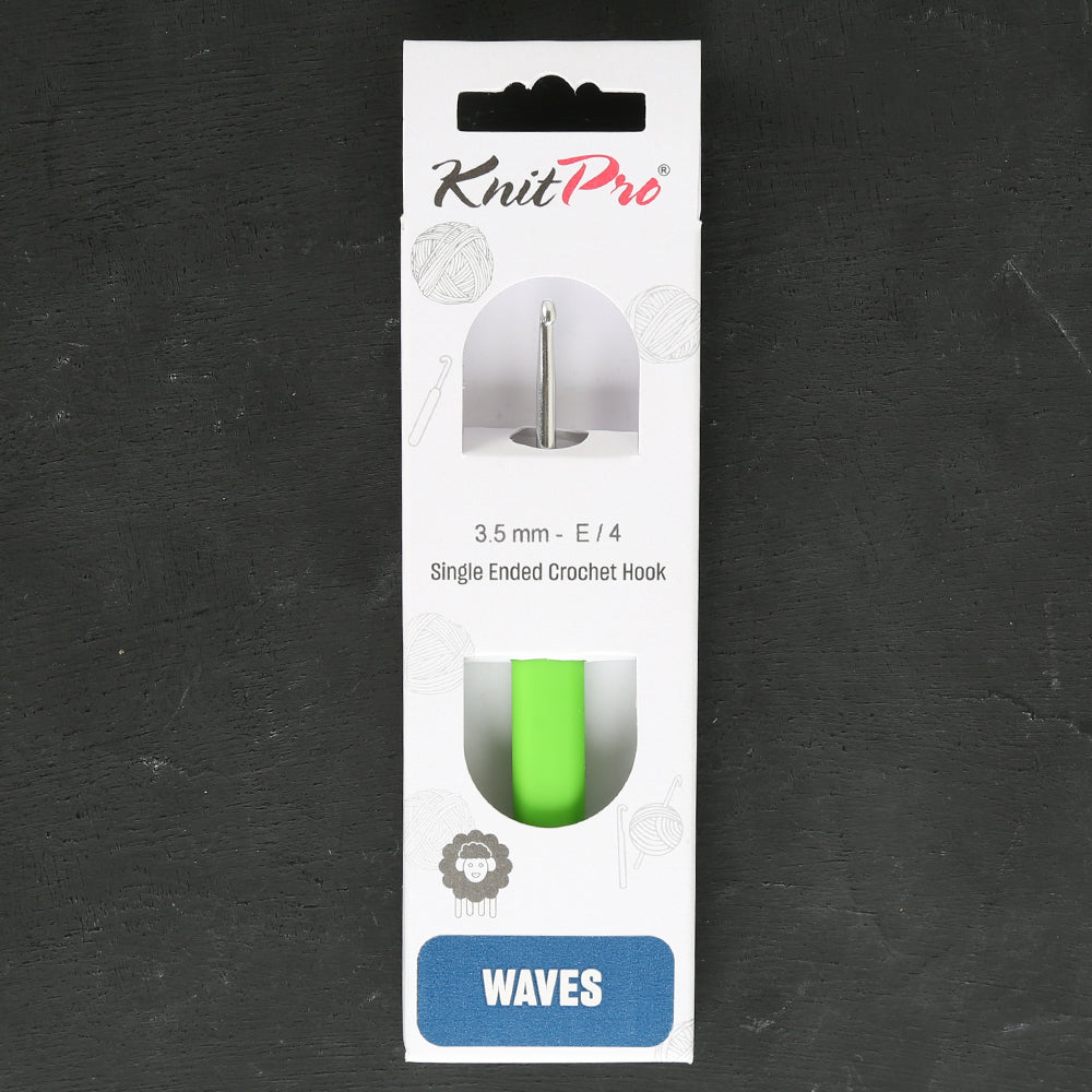KnitPro Waves 3.5mm Yeşil Yumuşak Saplı Yün Tığ - 30907