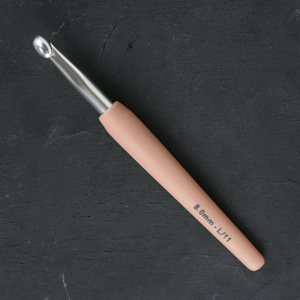 Knitpro Waves 8mm Kahverengi Yumuşak Saplı Yün Tığ - 30916