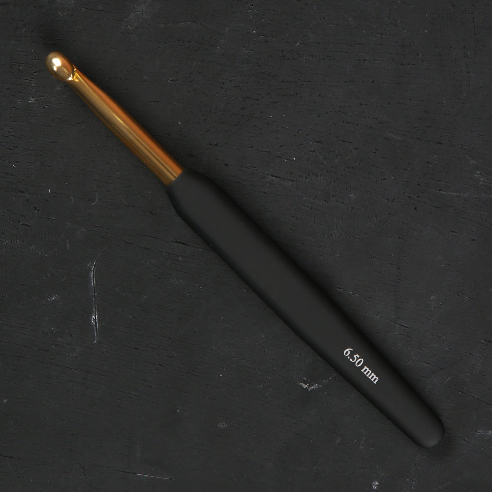 Knitpro Aluminum Gold 6.5mm Siyah Yumuşak Saplı Yün Tığ - 30881