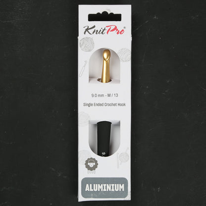 Knitpro Aluminum Gold 9mm Siyah Yumuşak Saplı Yün Tığ - 30884
