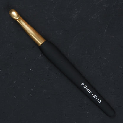 Knitpro Aluminum Gold 9mm Siyah Yumuşak Saplı Yün Tığ - 30884