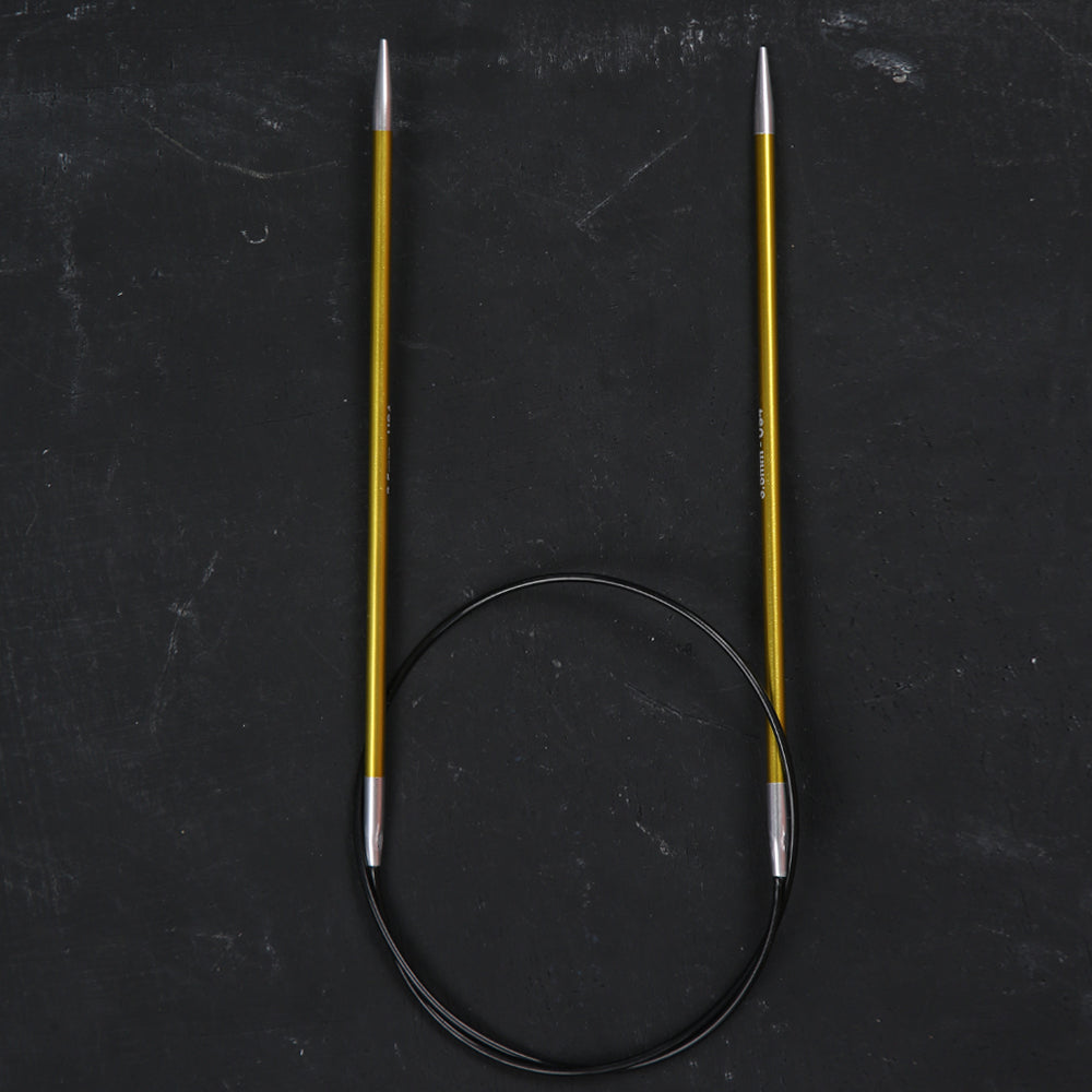 Knitpro Zing 3,5 mm 60 cm Yeşil Metal Misinalı Şiş - 47097