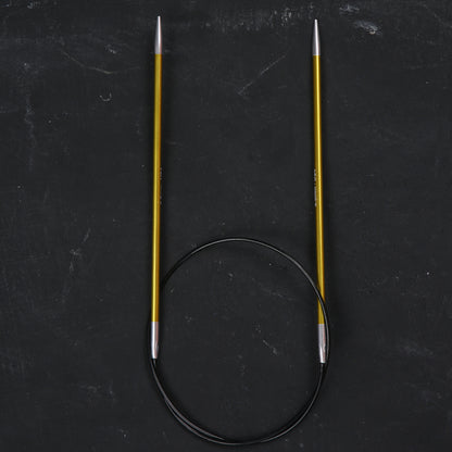 Knitpro Zing 3,5 mm 60 cm Yeşil Metal Misinalı Şiş - 47097