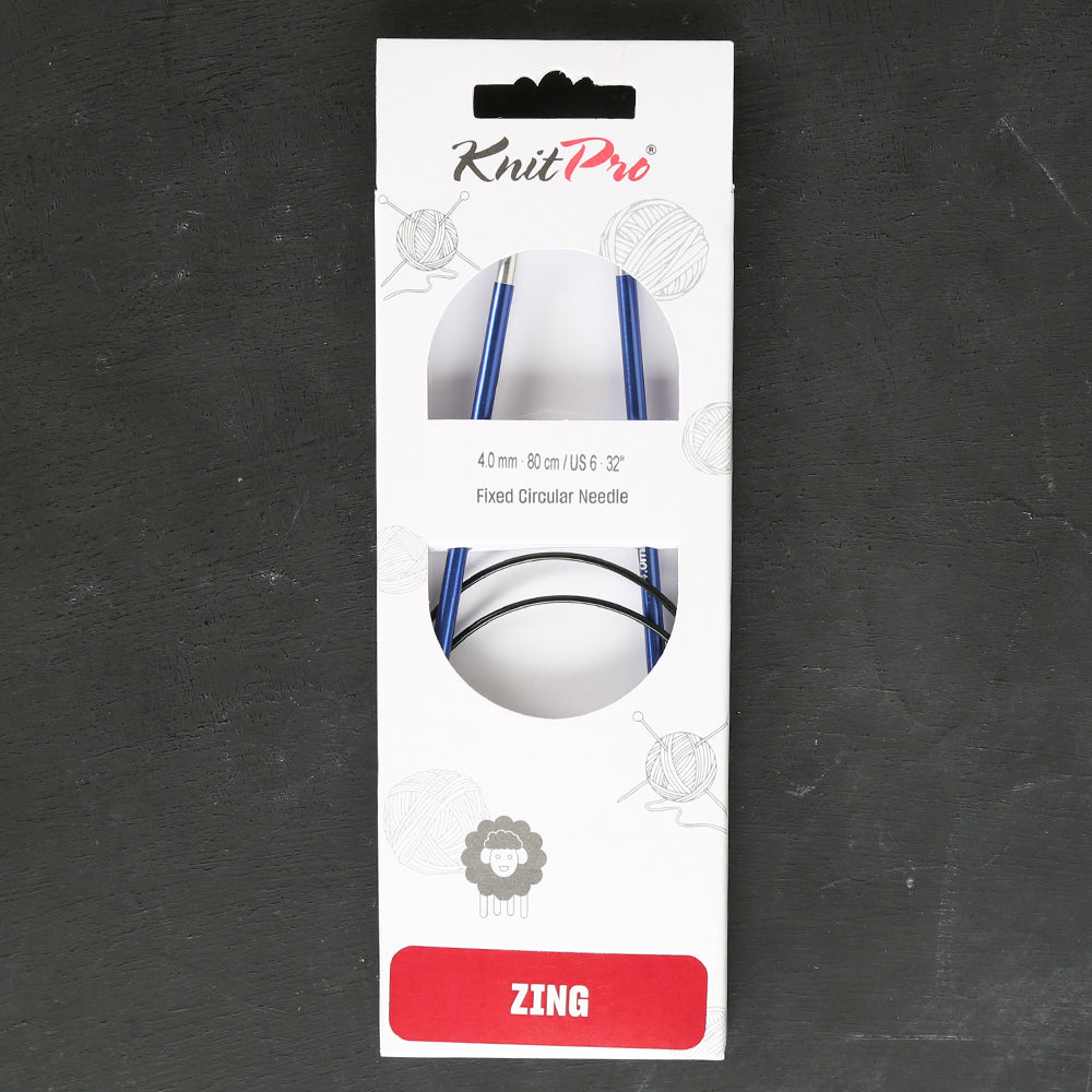Knitpro Zing 4 Mm 80 Cm Mavi Misinalı Şiş - 47129