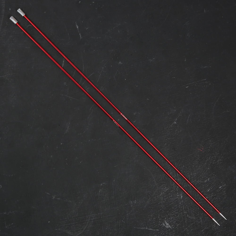 Knitpro Zing 2,5 mm 35 cm Kırmızı Metal Örgü Şişi - 47293