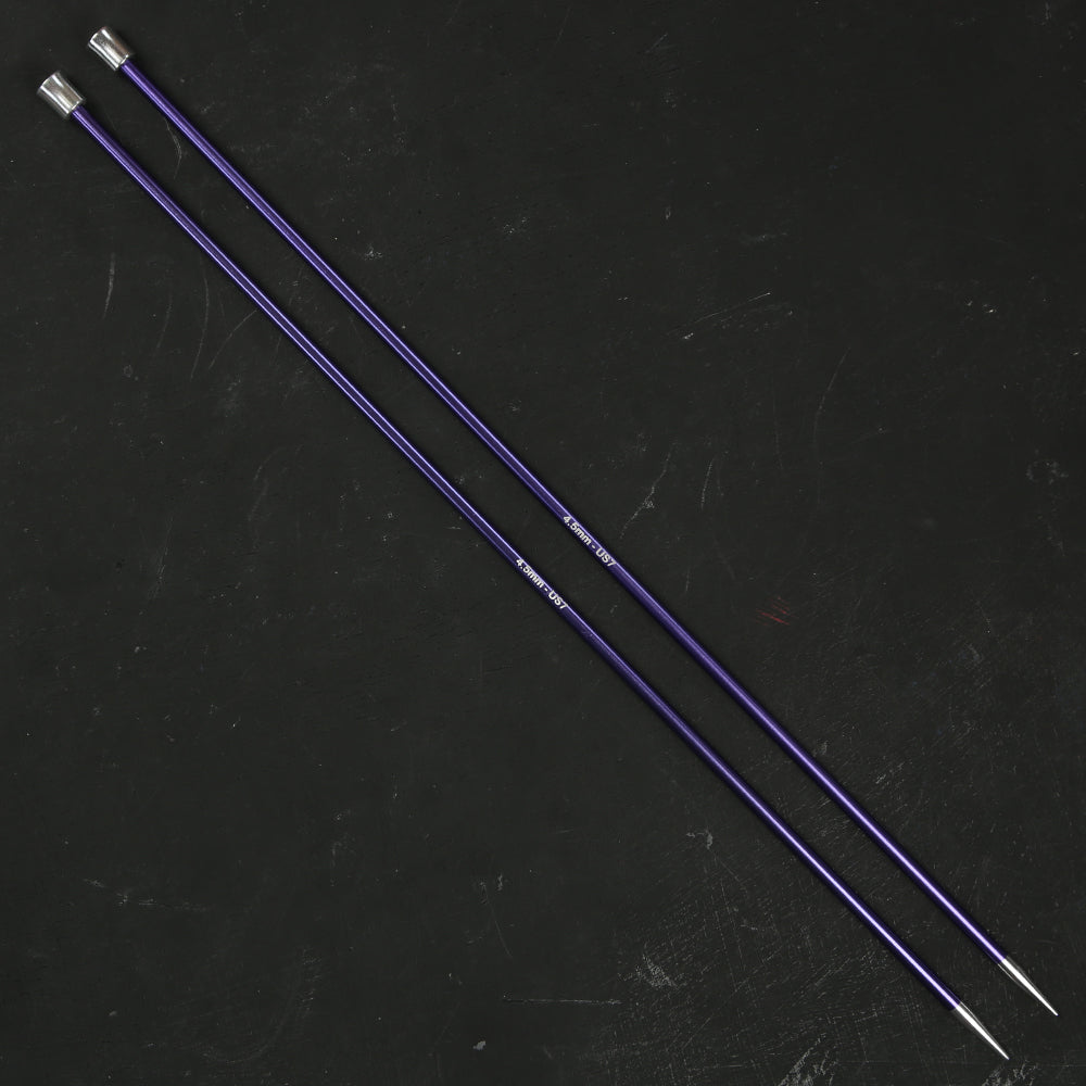 Knitpro Zing 4,5 mm 35 cm Mavi Metal Örgü Şişi - 47300