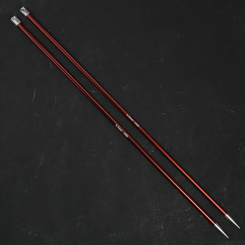 Knitpro Zing 5,5 mm 35 cm Kahverengi Metal Örgü Şişi - 47302