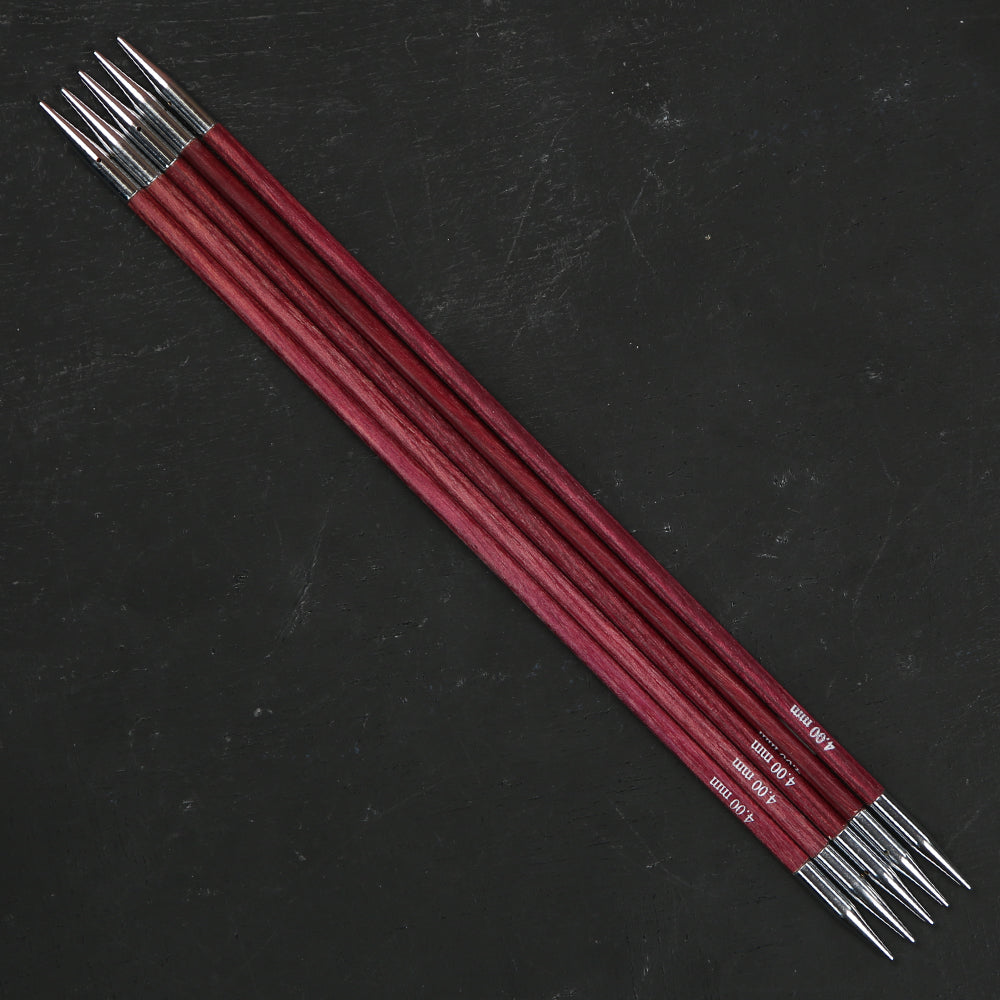 KnitPro Royale 4 mm 20 cm Fuşya Ahşap Çorap Şişi - 29037