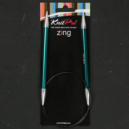Knitpro Zing 8 mm 60 cm Yeşil Metal Misinalı Şiş - 47106