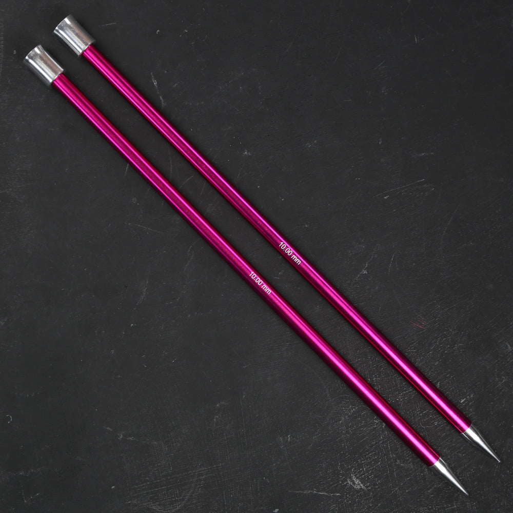 Knitpro Zing 10 mm 35 cm Pembe Metal Örgü Şişi - 47308