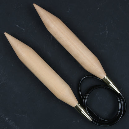 KnitPro Jumbo Birch 30 Mm 120 Cm Huş Ağacı Misinalı Şiş - 35805