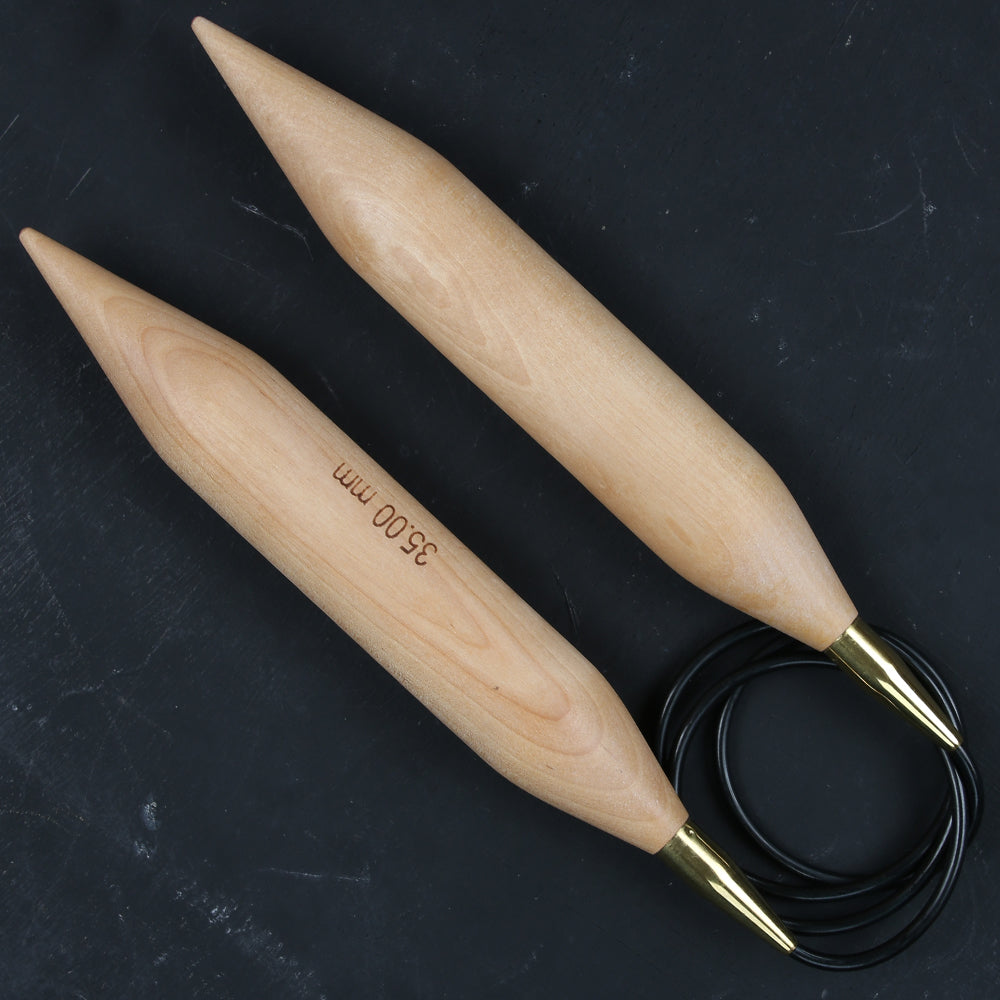 KnitPro Jumbo Birch 35 Mm 120 Cm Huş Ağacı Misinalı Şiş - 35806