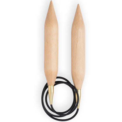 KnitPro Jumbo Birch 35 Mm 120 Cm Huş Ağacı Misinalı Şiş - 35806