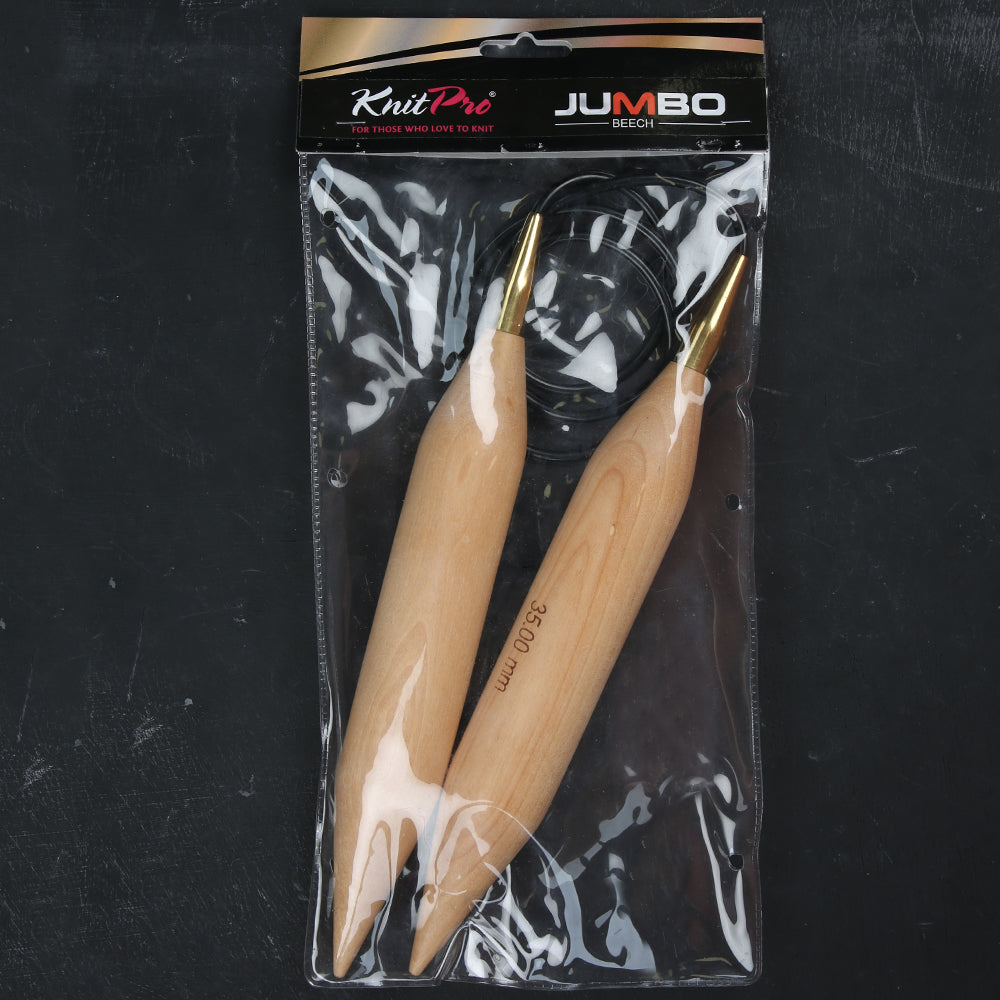 KnitPro Jumbo Birch 35 Mm 120 Cm Huş Ağacı Misinalı Şiş - 35806