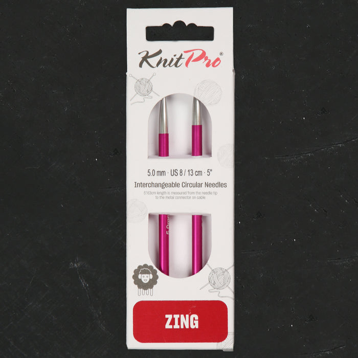 Knitpro Zing 5.00 mm Değiştirilebilir Misinalı Şiş Ucu Pembe - 47505