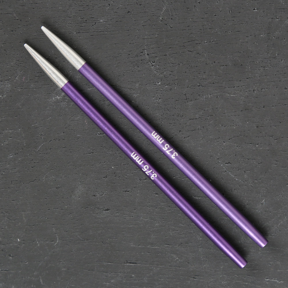 Knitpro Zing 3.75mm Değiştirilebilir Misinalı Kısa Şiş Ucu Mor - 47522