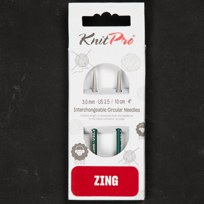 Knitpro Zing 3.00mm Değiştirilebilir Misinalı Kısa Şiş Ucu Yeşil - 47528