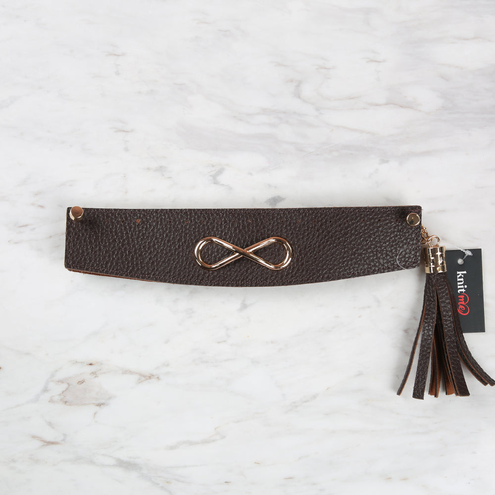 Knitme Dikişli Tokalı Çanta Ağzı 25x6 cm Kahverengi BA-0070