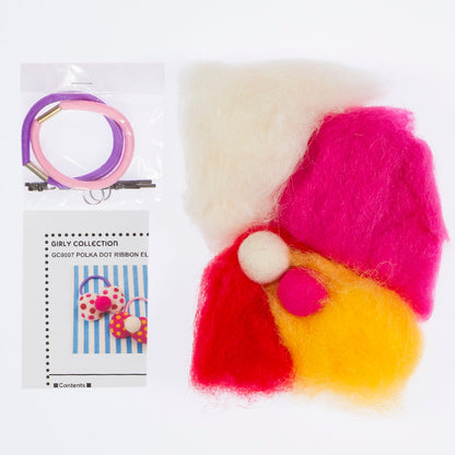 Tulip Pembe Fiyonk Toka Yün Keçe Kiti - GC0007