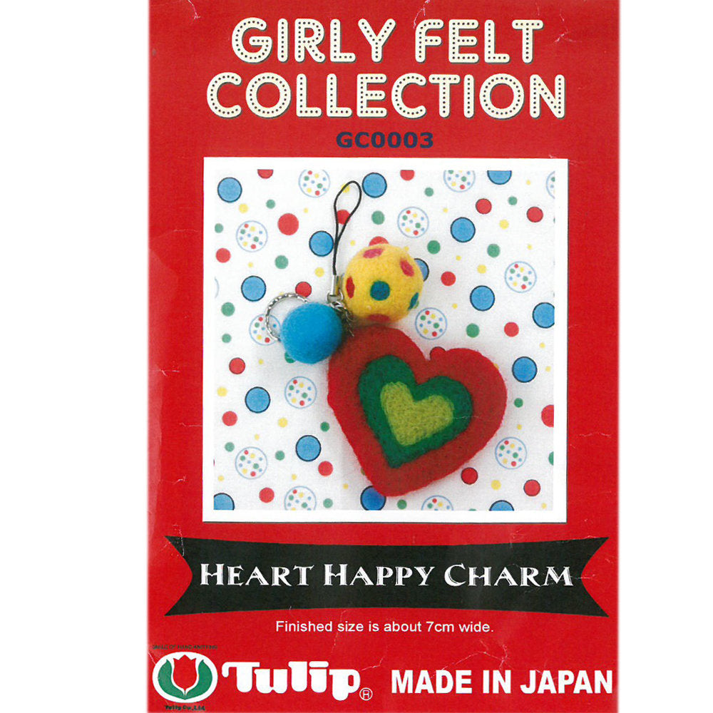 Tulip Kalp Anahtarlık Yün Keçe Kiti - GC0003