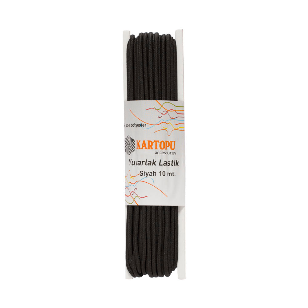 Kartopu 10 mt. Siyah Yuvarlak Lastik- K011.1.0044