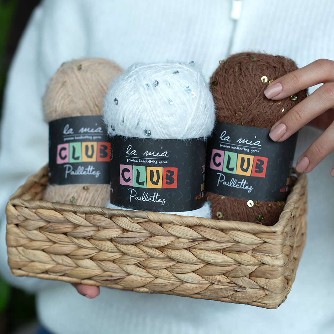 La Mia Club Paillettes Siyah El Örgü İpi - 606