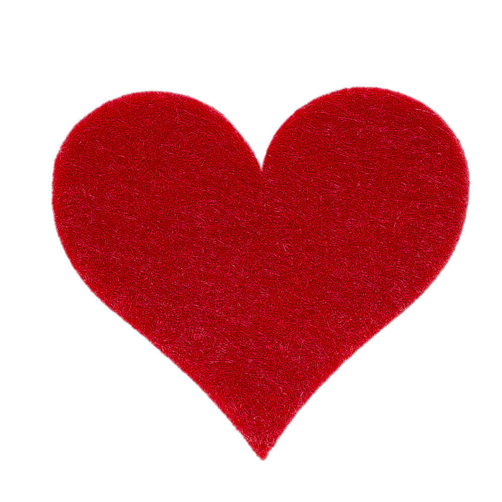 La Mia 3.5x4 cm 25'li Kırmızı Büyük Boy Kalp Keçe Motifler FS309-M13