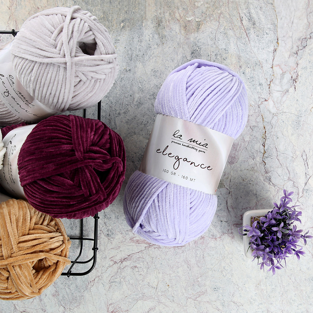 La Mia Elegance Kadife Bej El Örgü İpi - L922