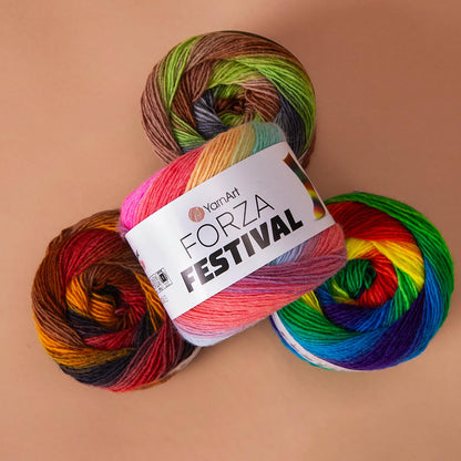 Yarnart Forza Festival Ebruli El Örgü İpi - 2916