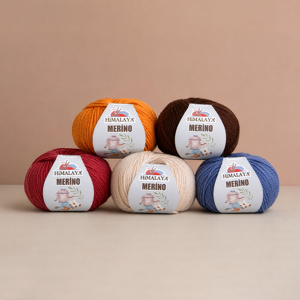 Himalaya Merino Haki Yeşil El Örgü İpi - 40909