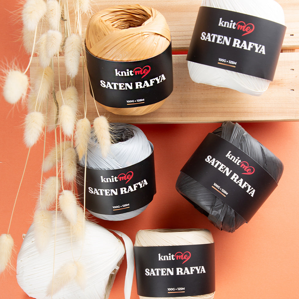 Knitme Saten Rafya İp Antrasit - 2